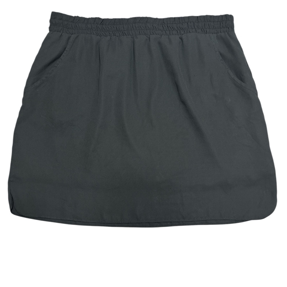 Mossimo Active Solid Black Sporty Mid Rise Tennis Prep Athletic Skirt w Pockets